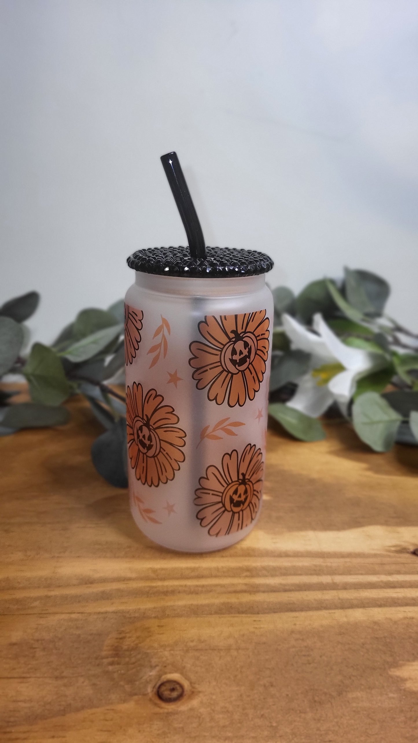 Floral Pumpkins 16oz Cup