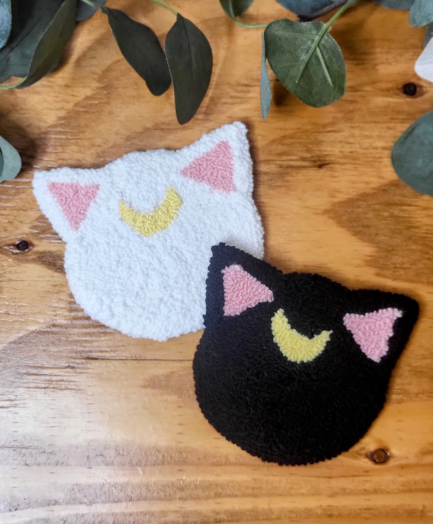 Moon Cat Mug Rug