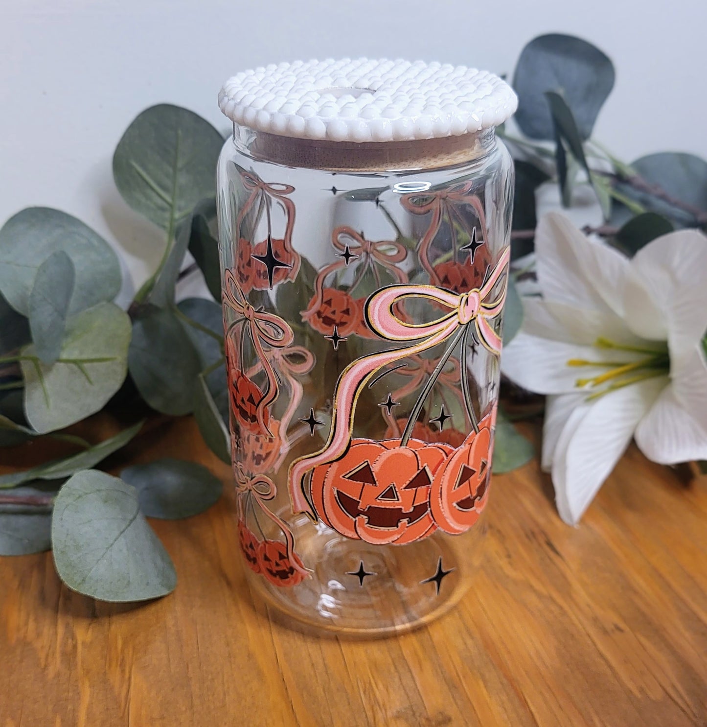 Coquette Halloween Pumpkins 16oz cup