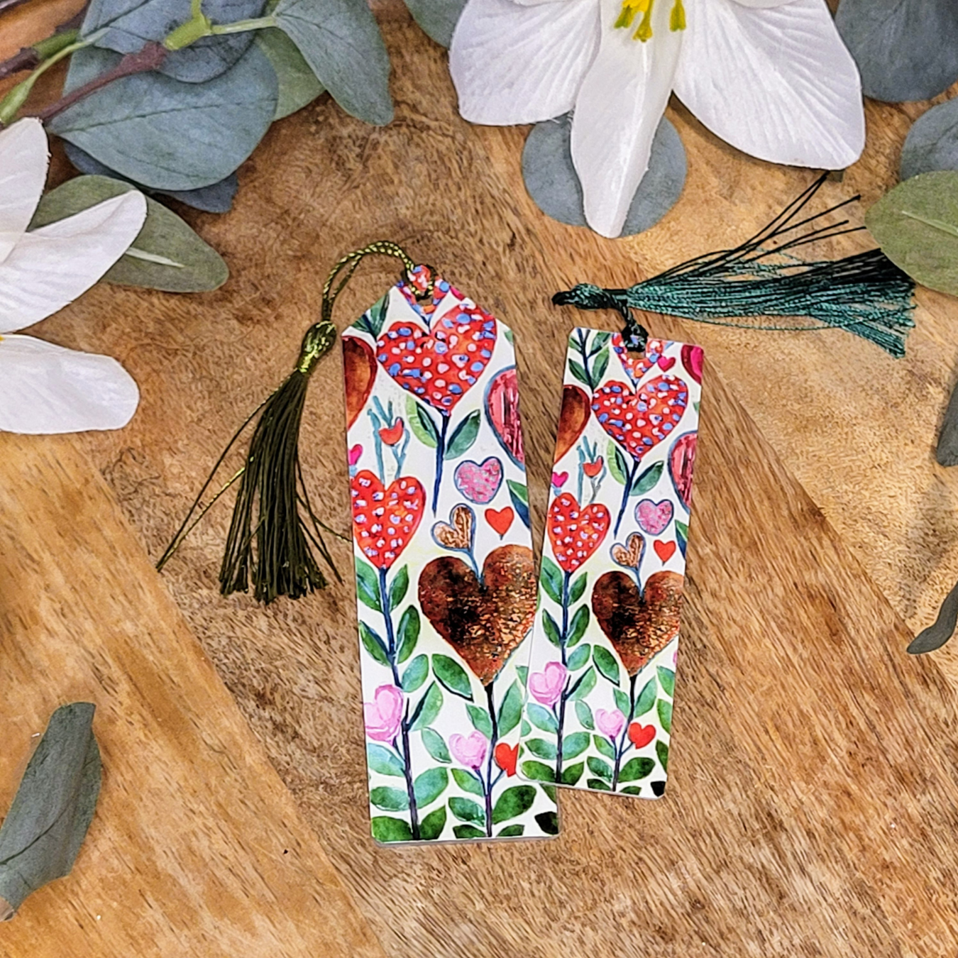 Floral Hearts Bookmark