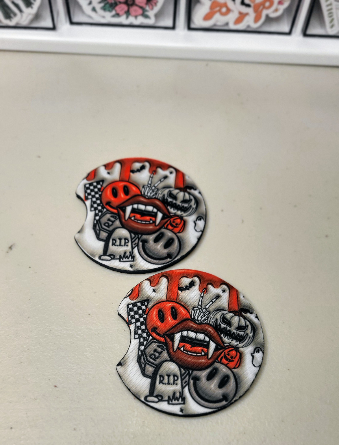 Retro Vampire Car Coasters