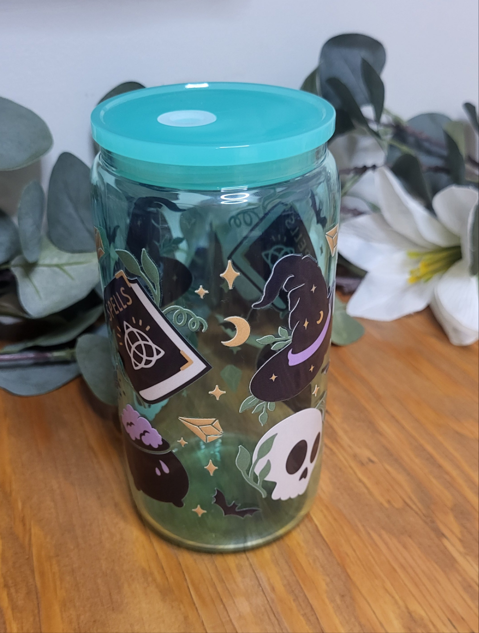 Spell Book 16oz Glass Cup