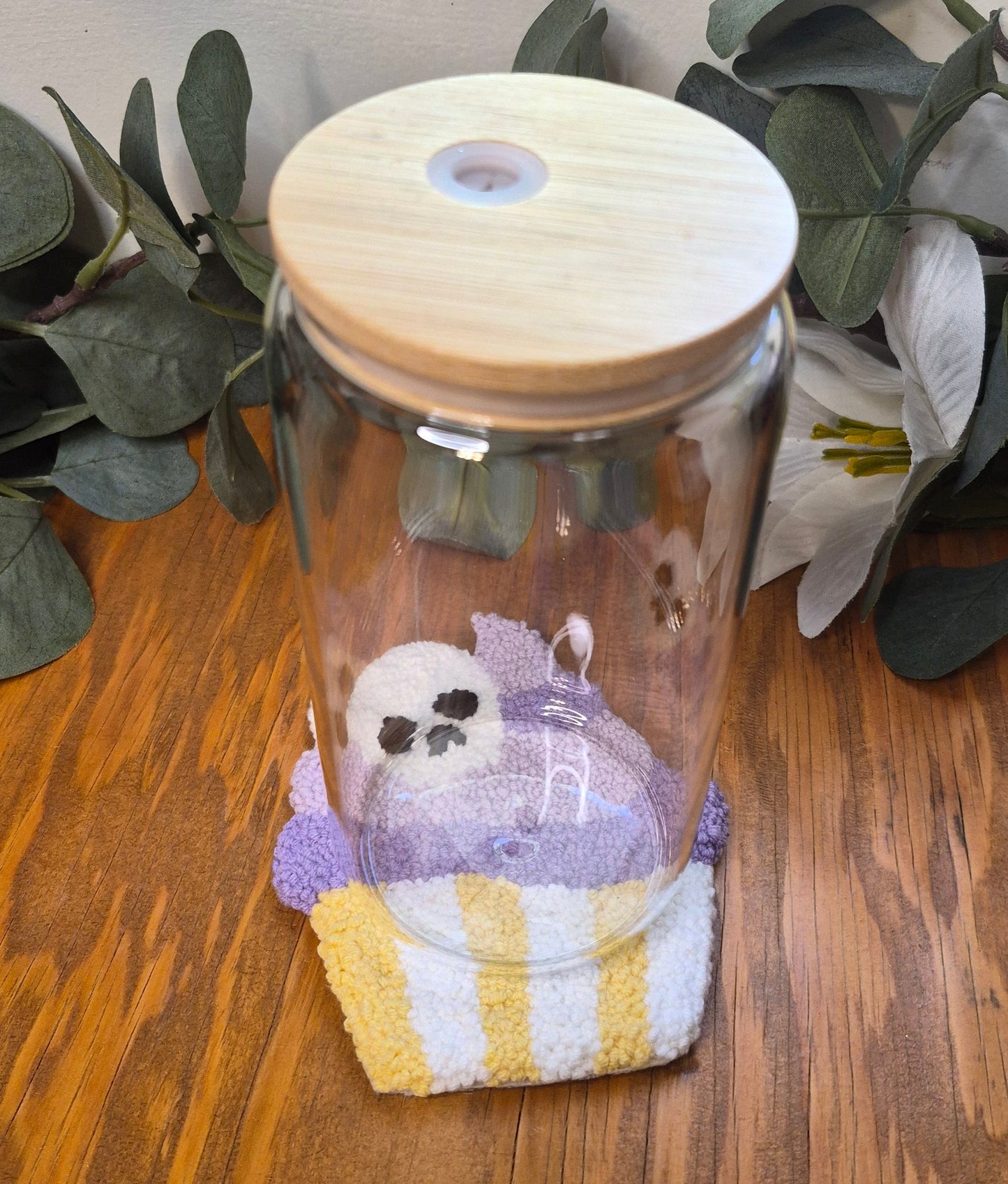 Cupcake Skull Mug Rug