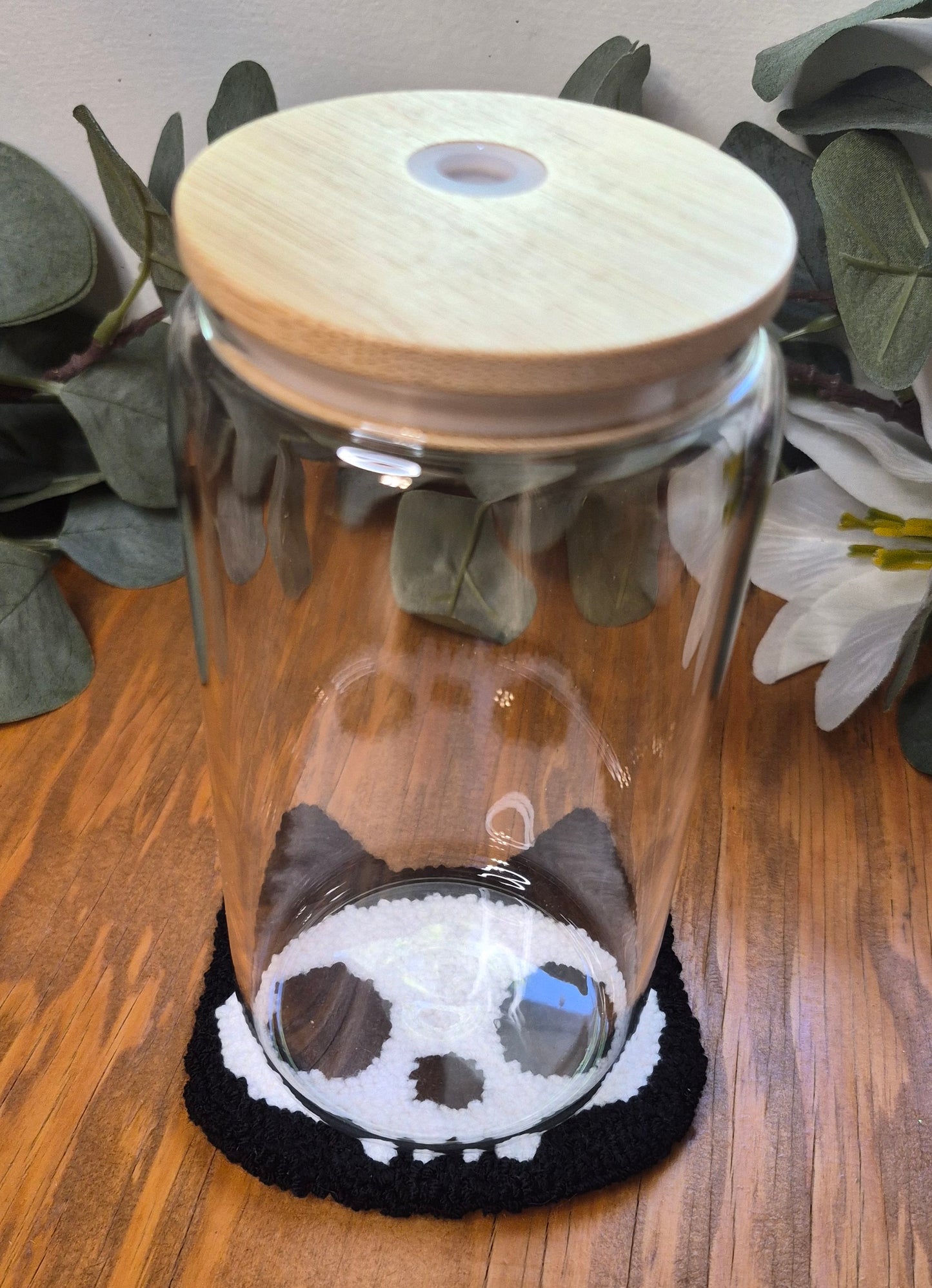 Skull Cat Mug Rug