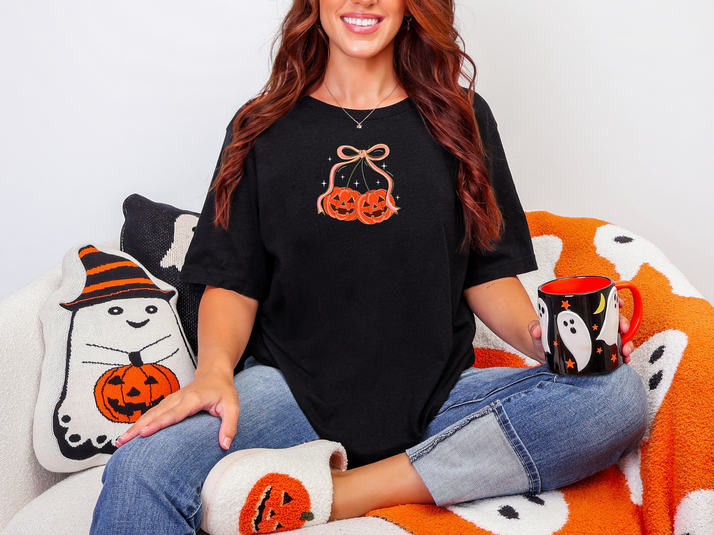 Coquette Halloween Pumpkins T-shirt