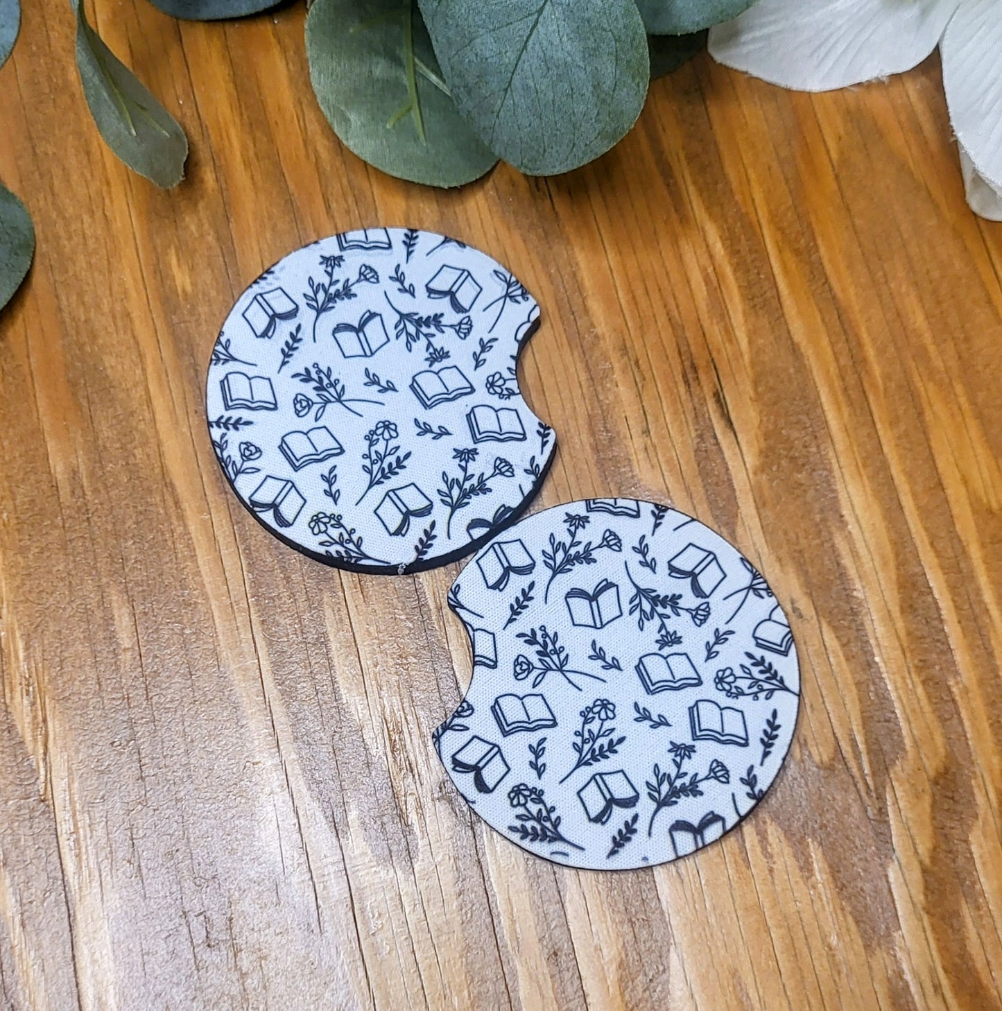 Book Outline Car Coasters