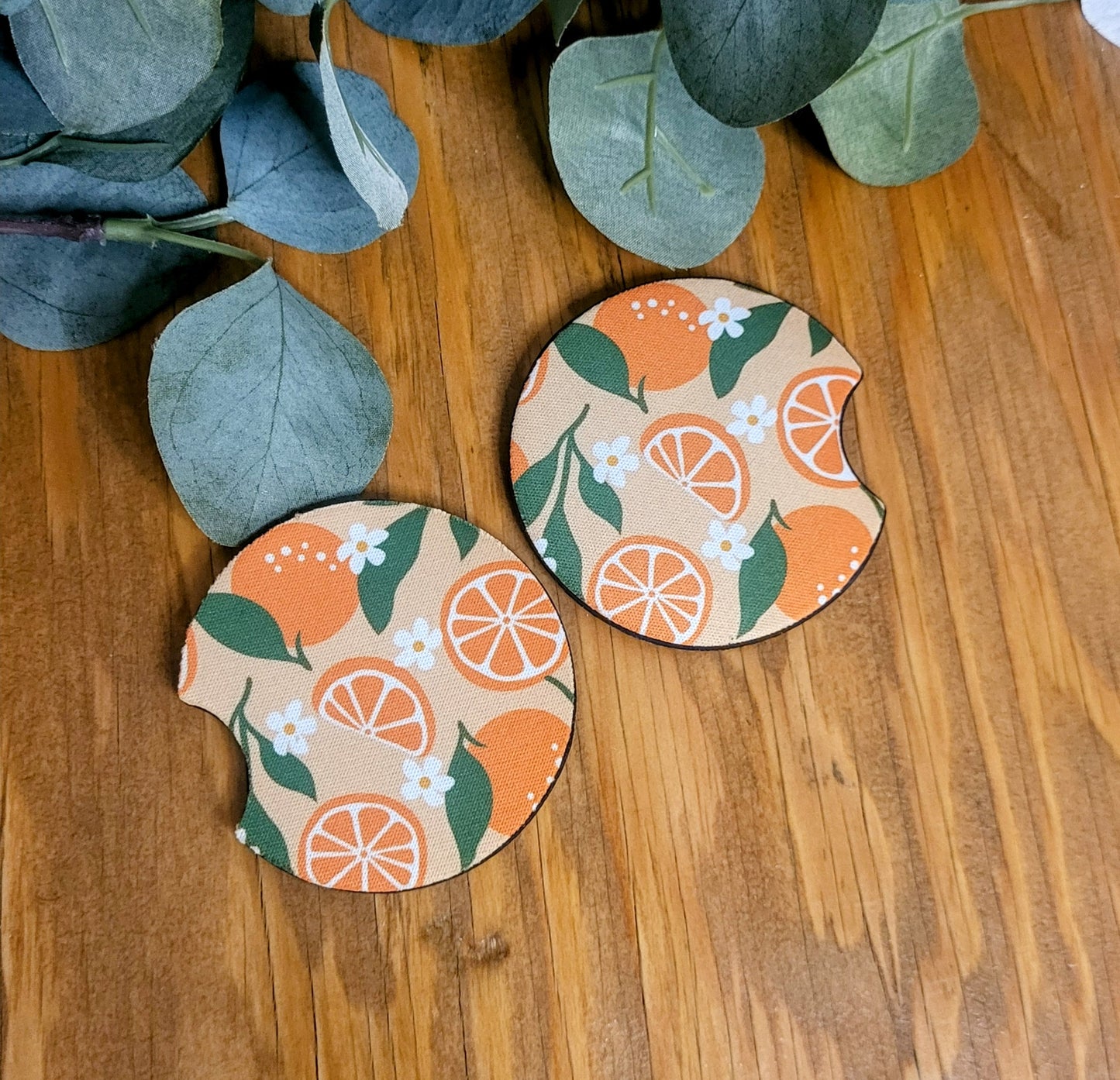 Orange Blossom Car Coasters