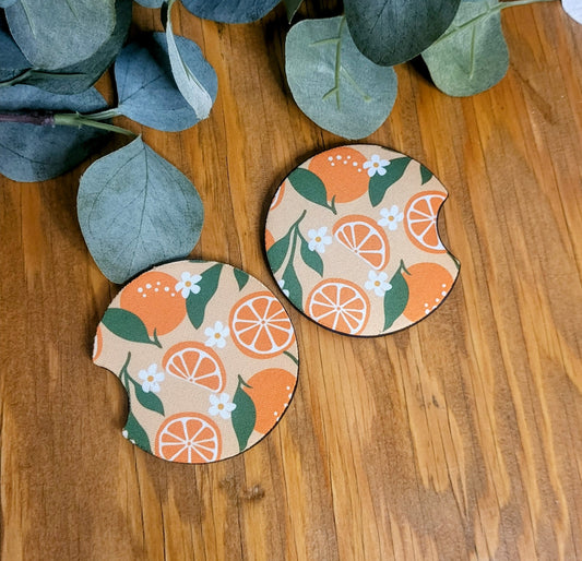Orange Blossom Car Coasters