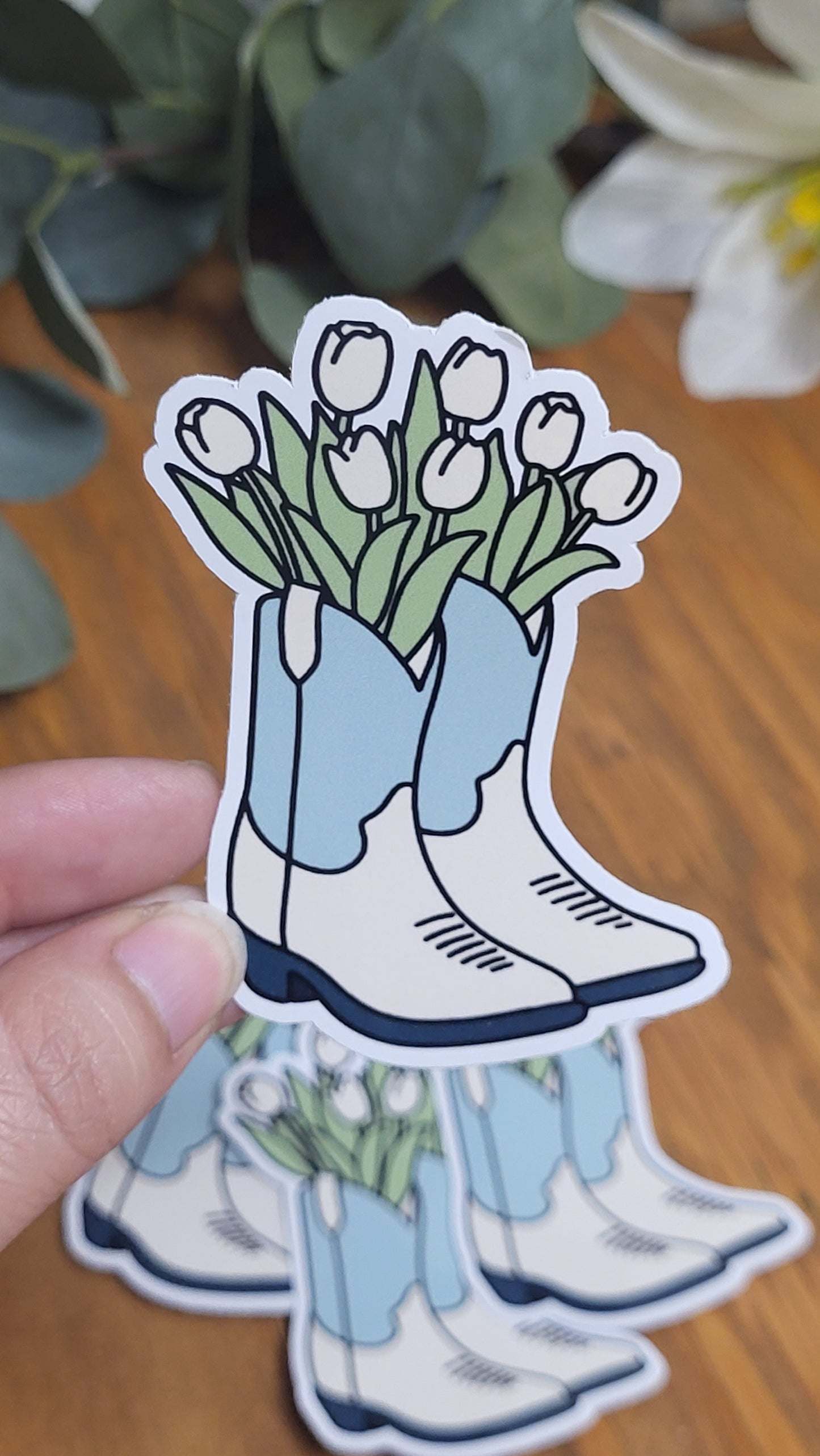 Floral Boots Sticker