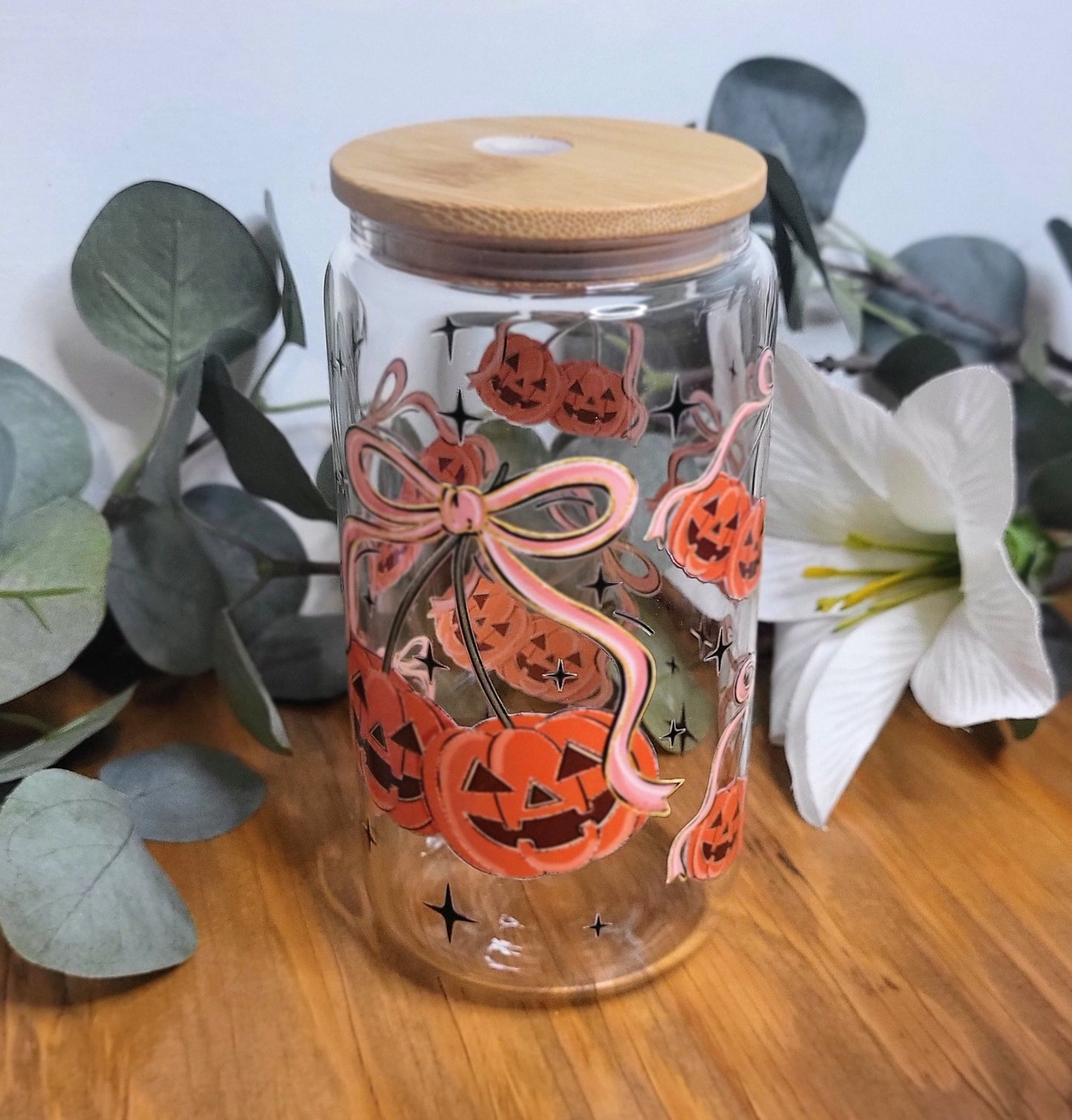 Coquette Halloween Pumpkins 16oz cup