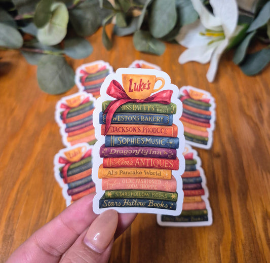 Stars Hollow Bookstack Sticker